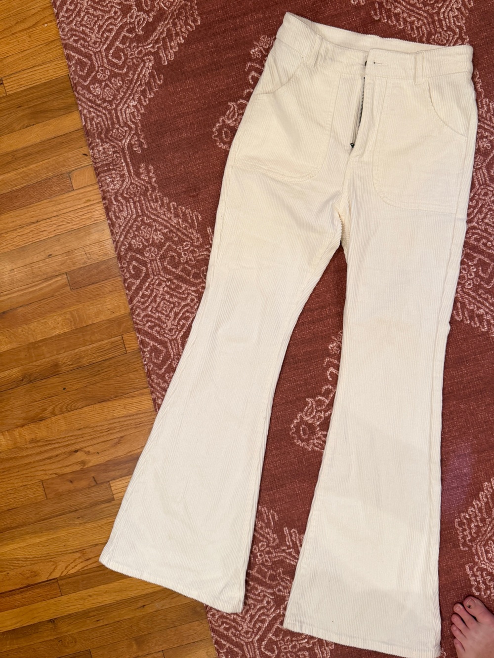 White corduroy bell bottoms